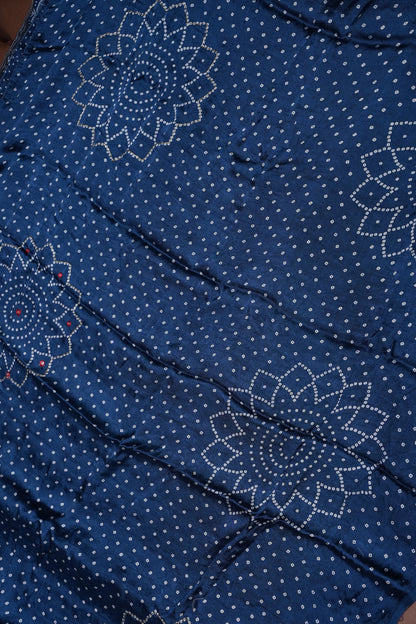 Gajji Silk Saree-Indigo Blue