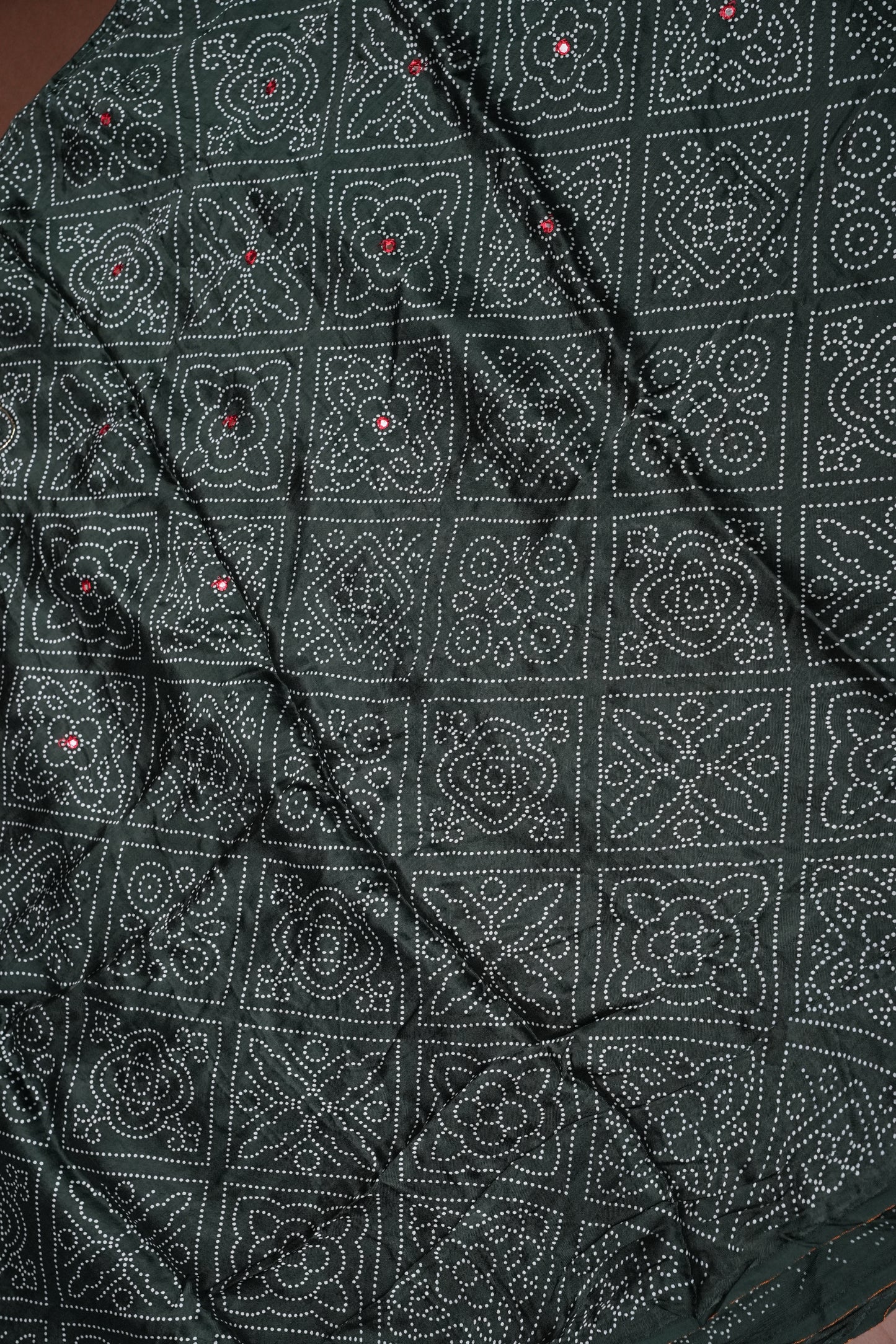Gajji Silk Saree-Bottle green