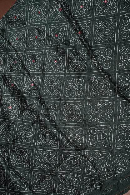 Gajji Silk Saree-Bottle green