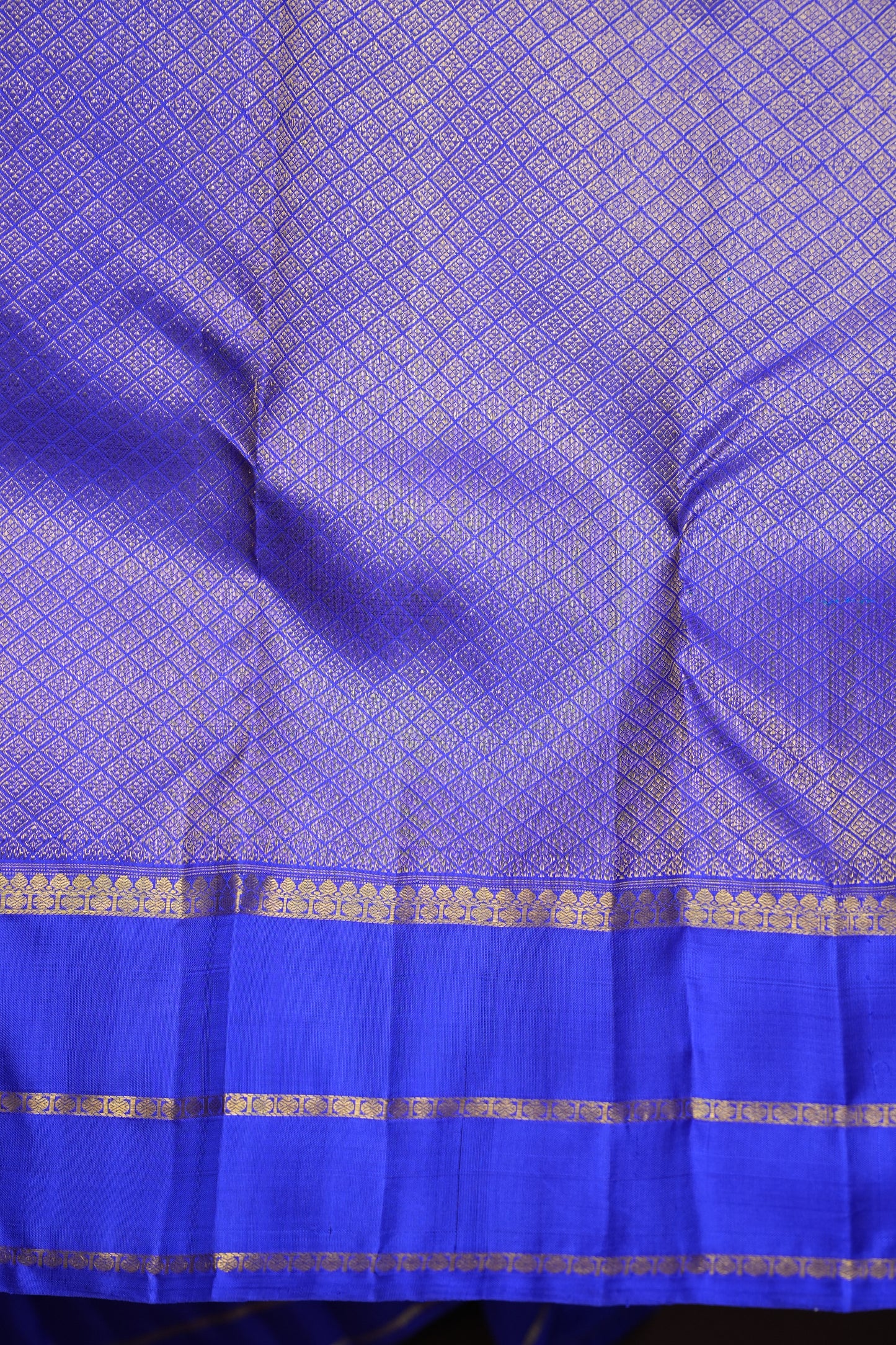 Royal Blue Pure Kanchivaram Silk Saree with Gold Zari|Silk Mark Certified