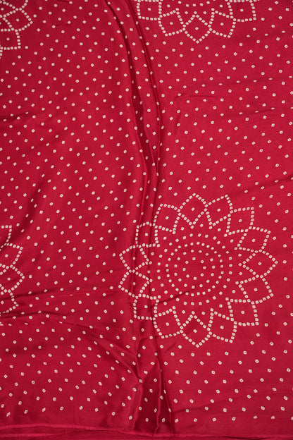 Gajji Silk Saree with Bandhani Prints - Maroon