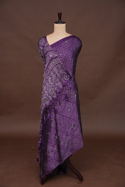 Gajji Silk Saree-Deep Purple