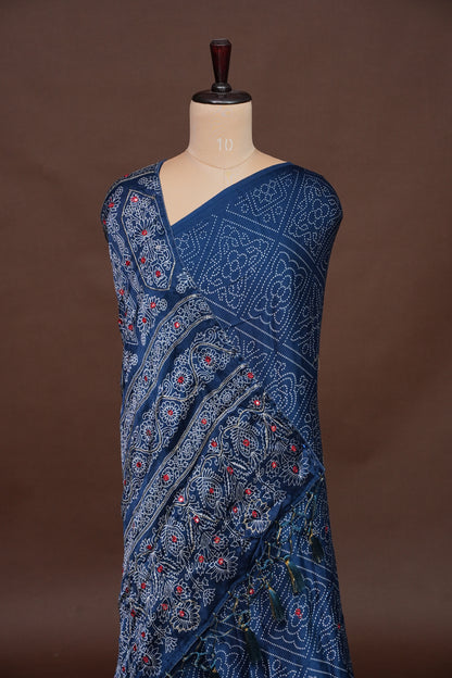 Gajji Silk Saree-Peacock Blue