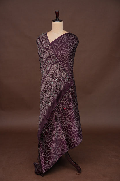 Gajji Silk Saree-Maroon