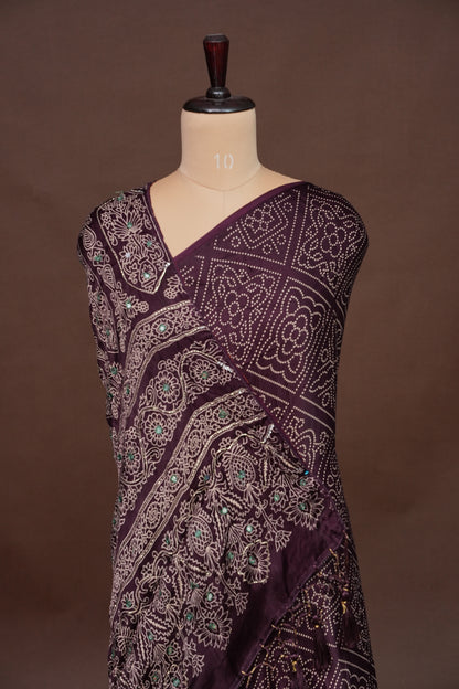 Gajji Silk Saree-Maroon