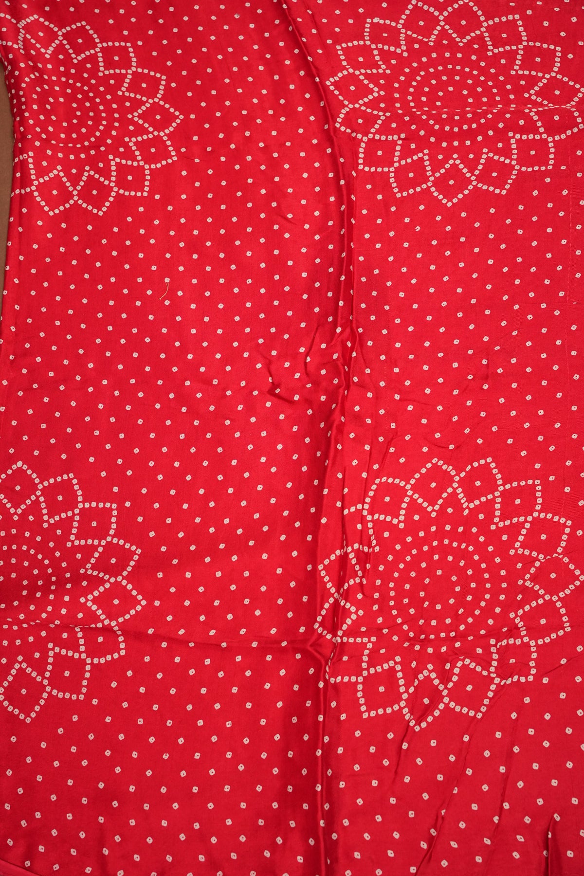 Gajji Silk Saree with Bandhani Prints - Red