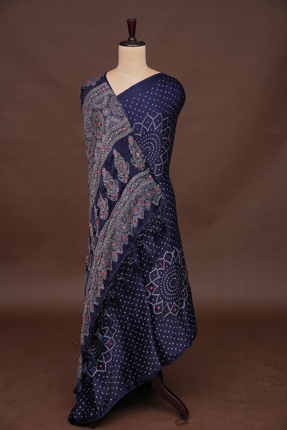 Gajji Silk Saree-Blue