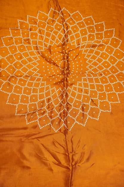 Gajji Silk Saree with Bandhani Prints - Mustard