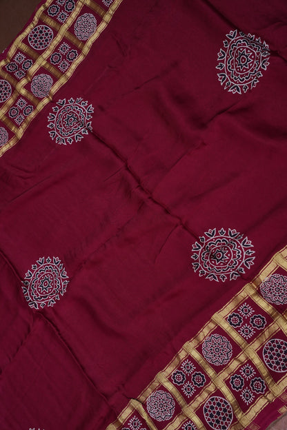Bandhini Garchola Saree - Maroon
