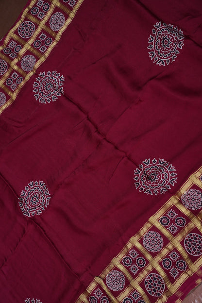 Bandhini Garchola Saree - Maroon