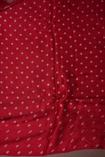 Pure Modal Silk Saree with Ajrakh Prints - Red