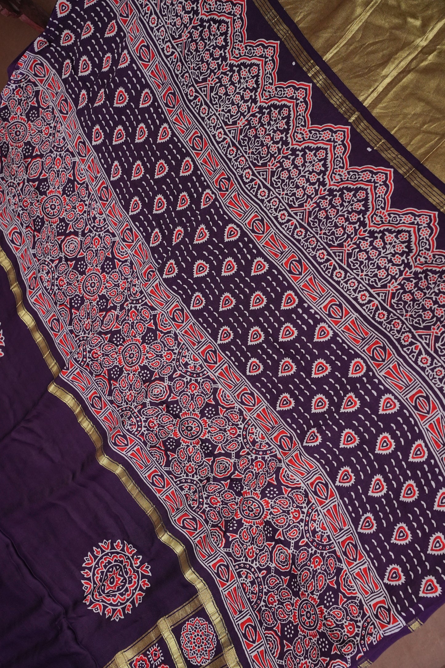 Bandhini Garchola Saree  - Purple