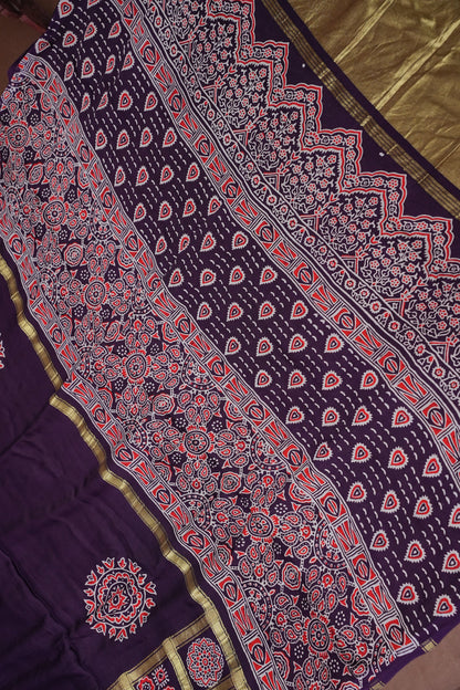 Bandhini Garchola Saree  - Purple