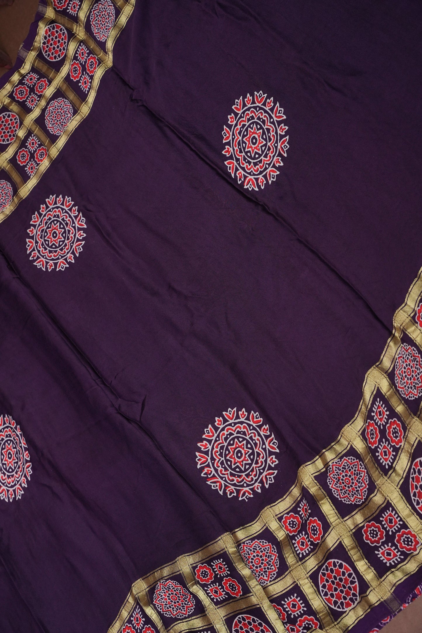 Bandhini Garchola Saree  - Purple