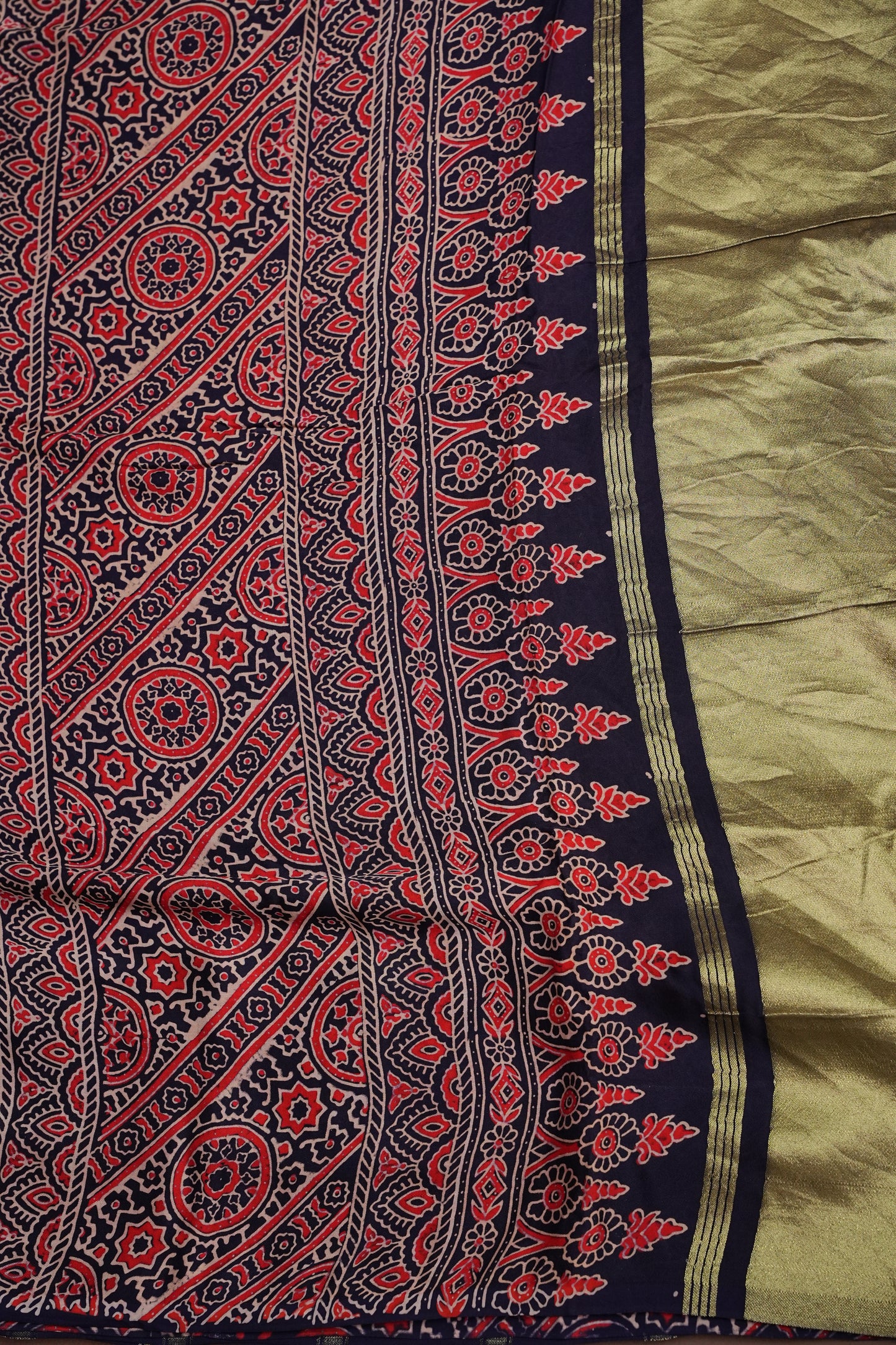 Modal Bandhini Garchola Saree-Blue