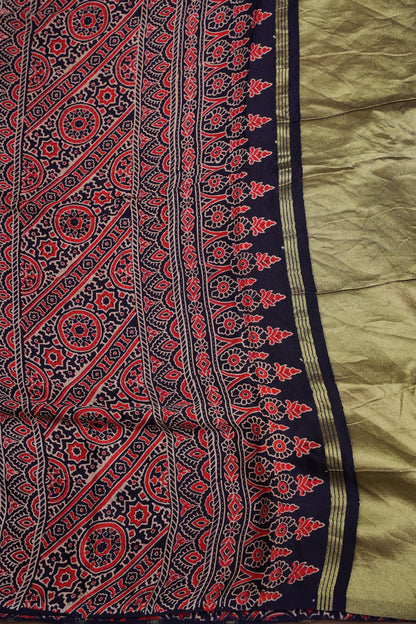 Modal Bandhini Garchola Saree-Blue