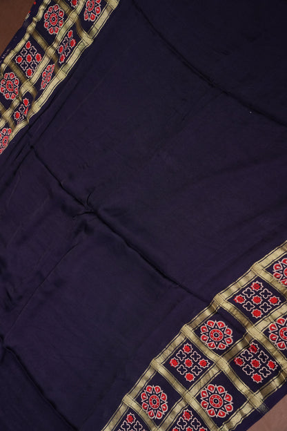 Modal Bandhini Garchola Saree-Blue