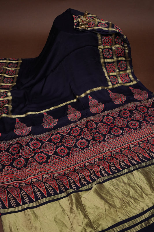 Bandhini Garchola Saree - Blue