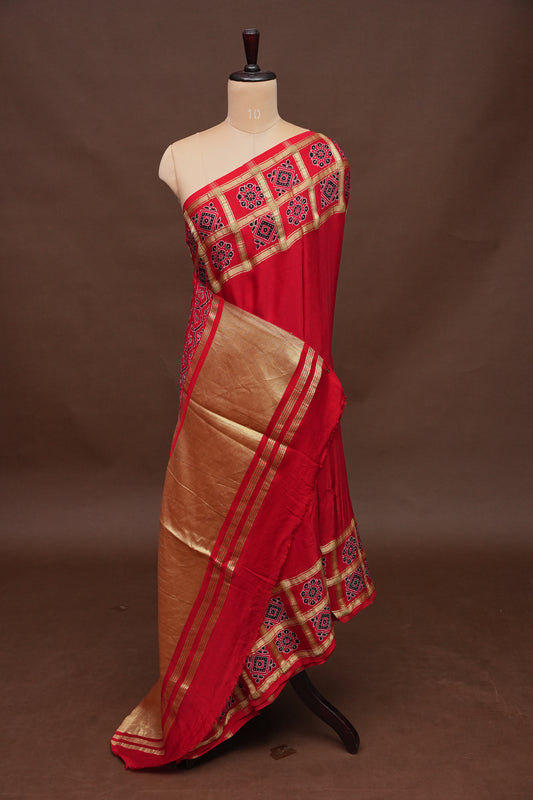 Bandhini Garchola Saree - Red