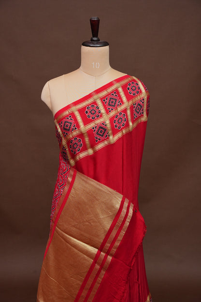 Bandhini Garchola Saree - Red