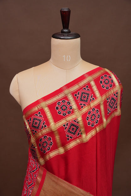 Bandhini Garchola Saree - Red