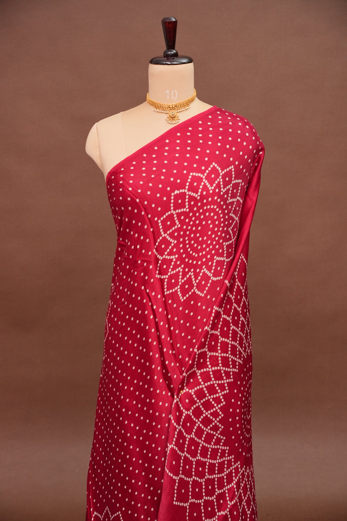 Gajji Silk Saree with Bandhani Prints - Maroon