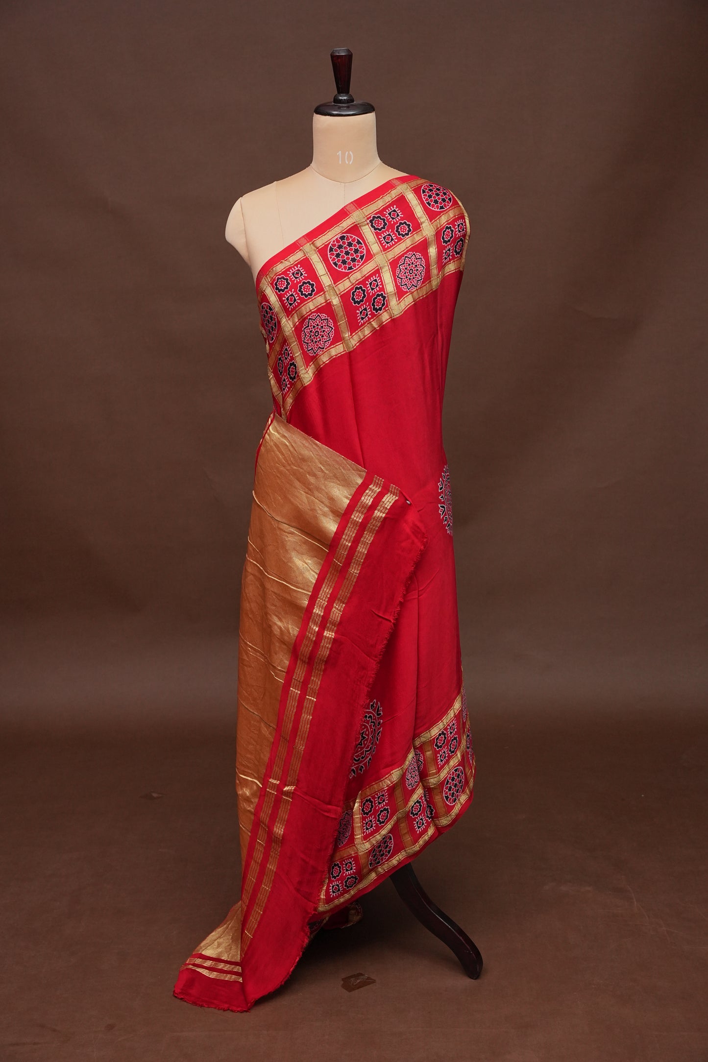 Bandhini Garchola Saree - Red