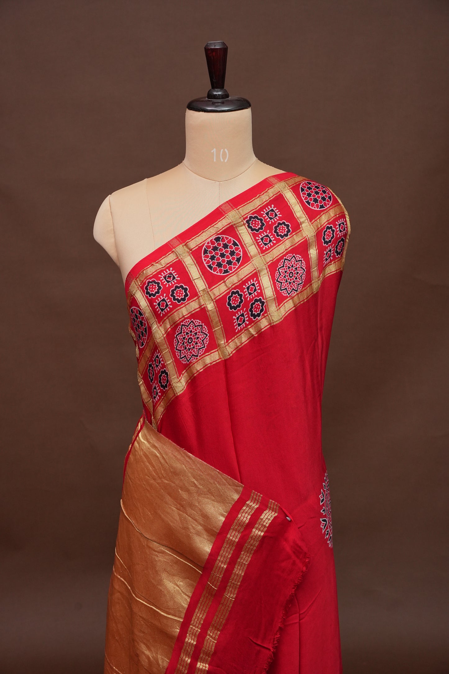 Bandhini Garchola Saree - Red