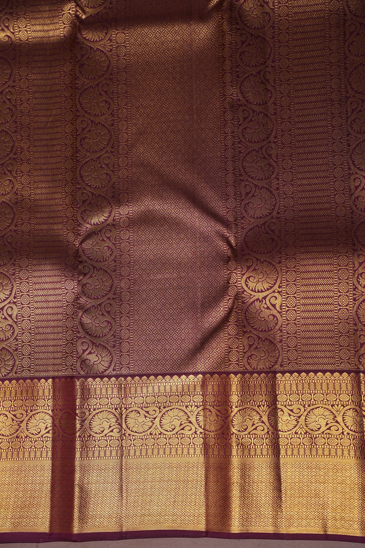 Soft Pink With Coffee Pure Kanchipuram Silk Saree with Rich 2 Gram Gold Zari Weaving|Silk Mark Certified