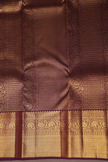 Soft Pink With Coffee Pure Kanchipuram Silk Saree with Rich 2 Gram Gold Zari Weaving|Silk Mark Certified