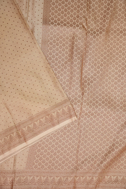 Satin Georgette Banarasi Saree with Antique Buttas & Border – Ivory