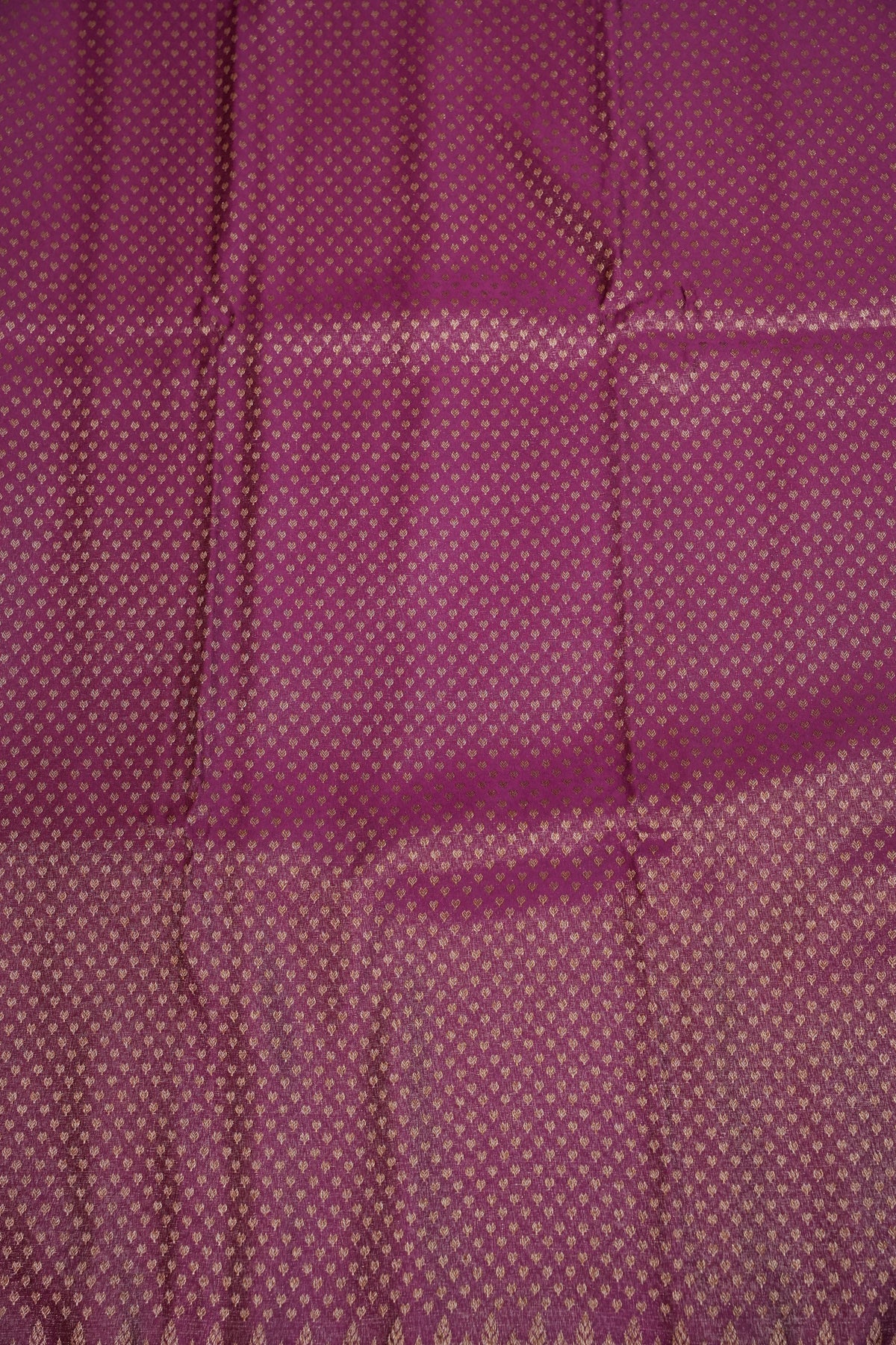Satin Georgette Banarasi Saree with Antique Buttas & Border – Magenta