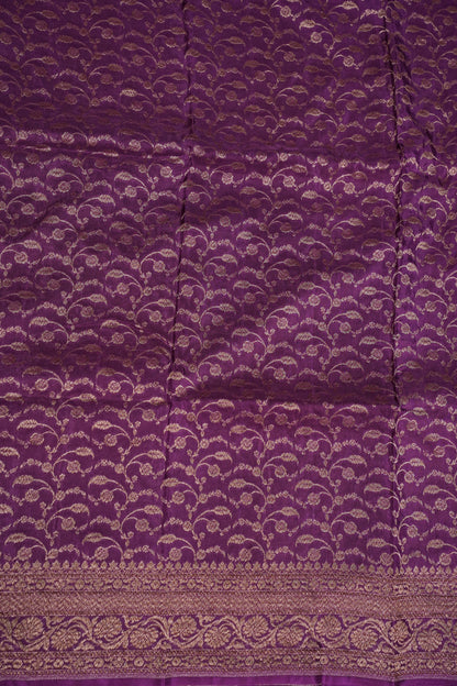 Khaddi Georgette Crepe Silk Saree with Antique Border – Mehendi Yellow & Magenta
