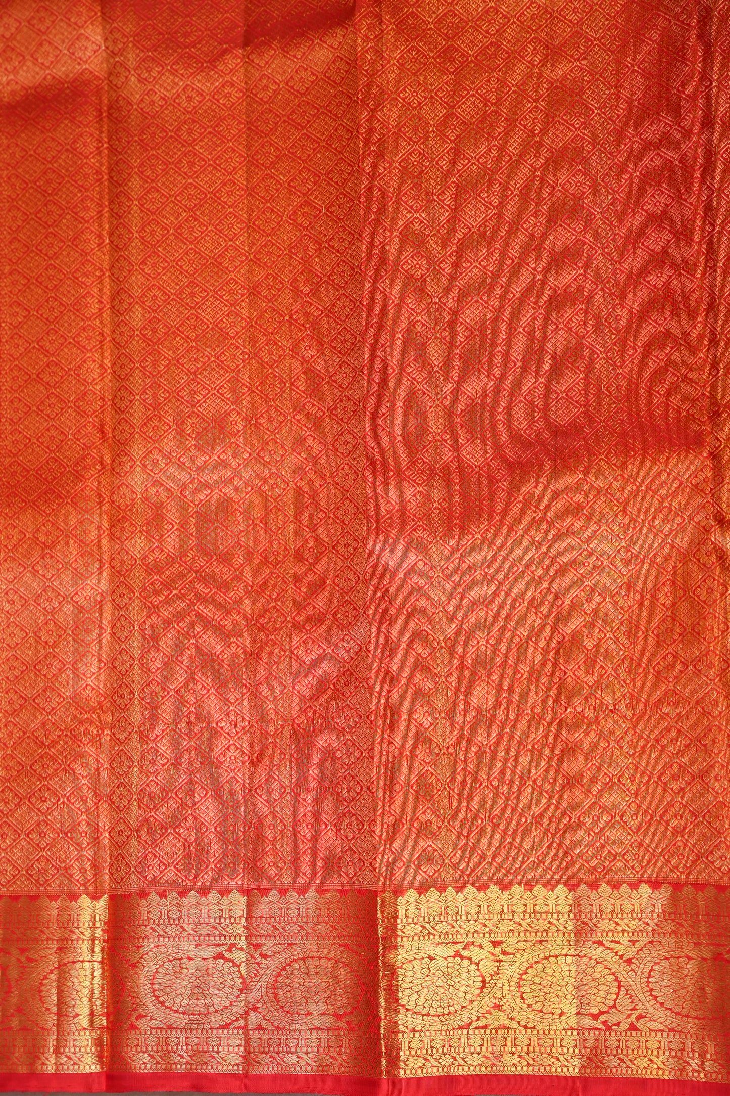 Vibrant Red Pure Kanchivaram Silk Saree with Rich Gold Zari Weave|Silk Mark Certified