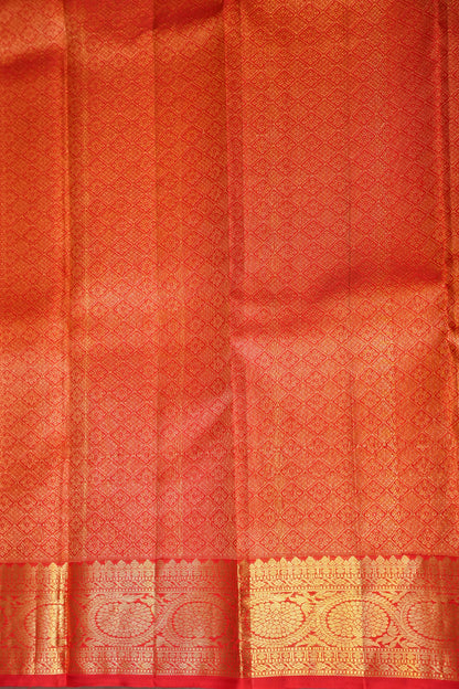 Vibrant Red Pure Kanchivaram Silk Saree with Rich Gold Zari Weave|Silk Mark Certified