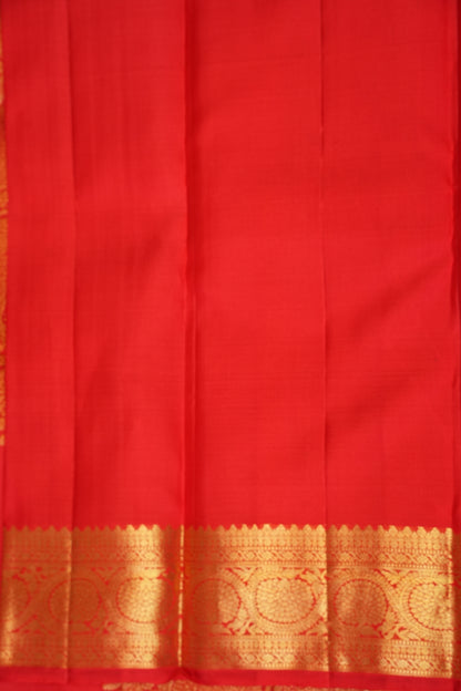 Vibrant Red Pure Kanchivaram Silk Saree with Rich Gold Zari Weave|Silk Mark Certified
