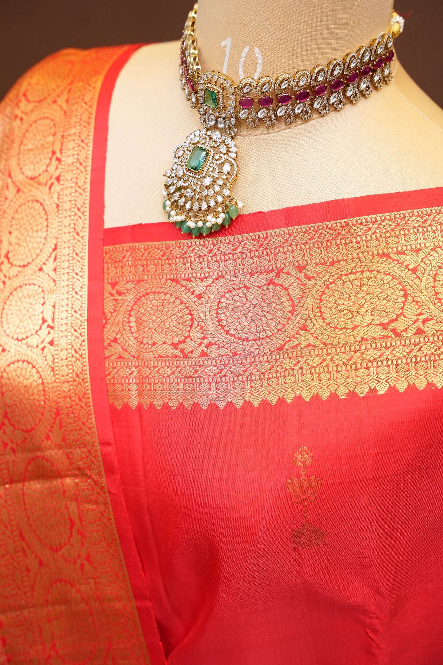 Vibrant Red Pure Kanchivaram Silk Saree with Rich Gold Zari Weave|Silk Mark Certified