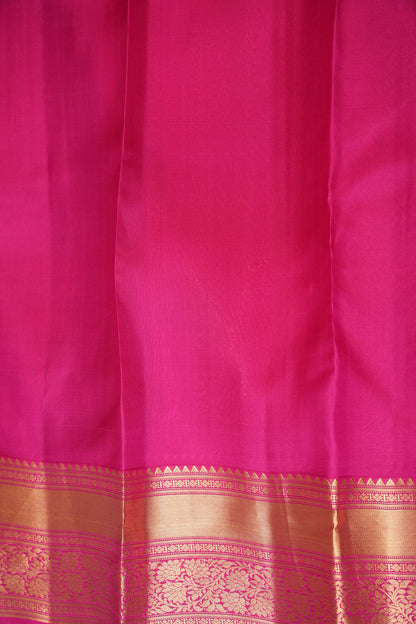 Royal Purple & Pink Pure Kanjivaram Silk Saree with Rich Gold Zari Weave|Silk Mark Certified