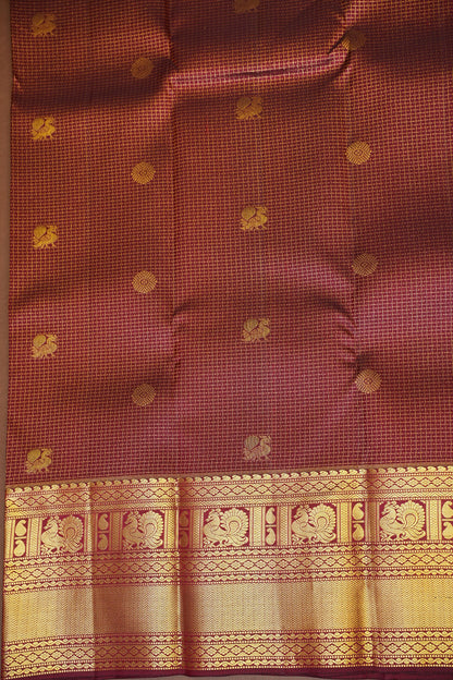 Bridal Maroon Pure Kanchivaram Silk Saree with Rich Zari Weave|Silk Mark Certified