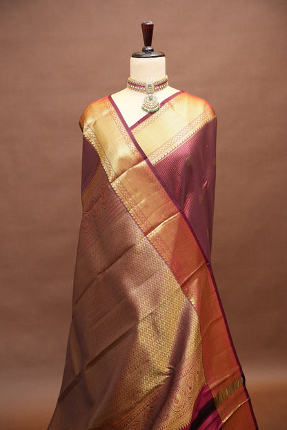 Bridal Maroon Pure Kanchivaram Silk Saree with Rich Zari Weave|Silk Mark Certified