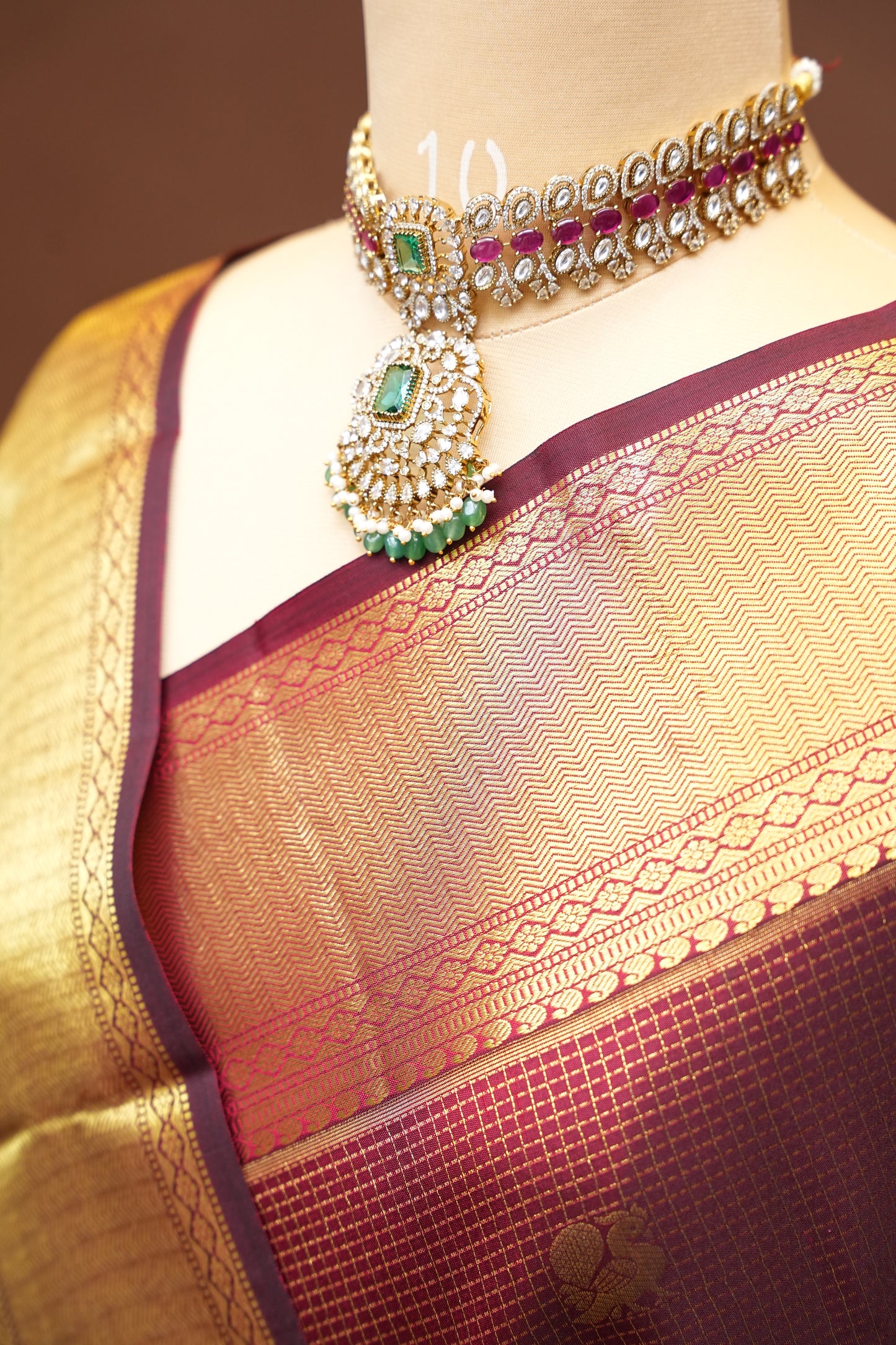 Bridal Maroon Pure Kanchivaram Silk Saree with Rich Zari Weave|Silk Mark Certified