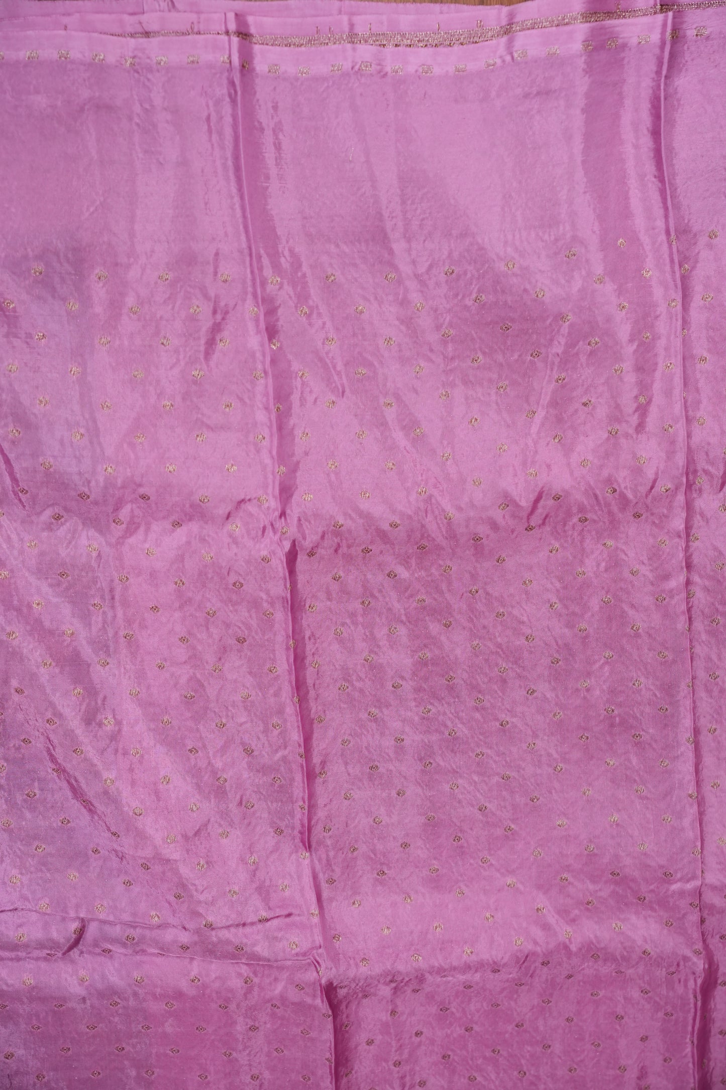 Khaddi Georgette Crepe Silk Saree with Antique Border – Purple & Pink
