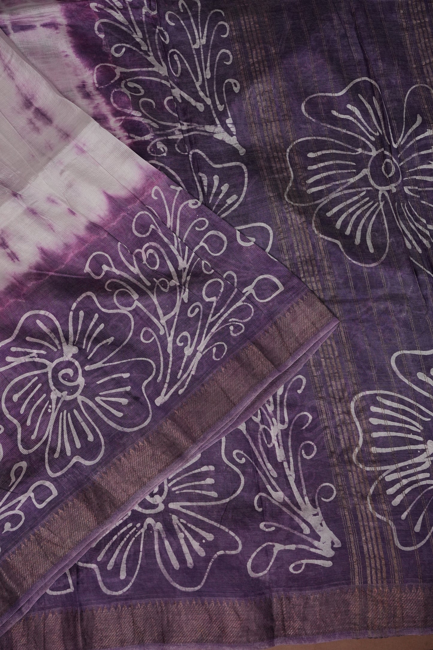 Mangalagiri Silk Shibori Tie & Dye Saree - Lavender