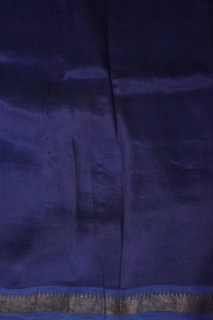 Mangalagiri Silk Shibori Tie & Dye Saree - Indigo Blue & Ivory