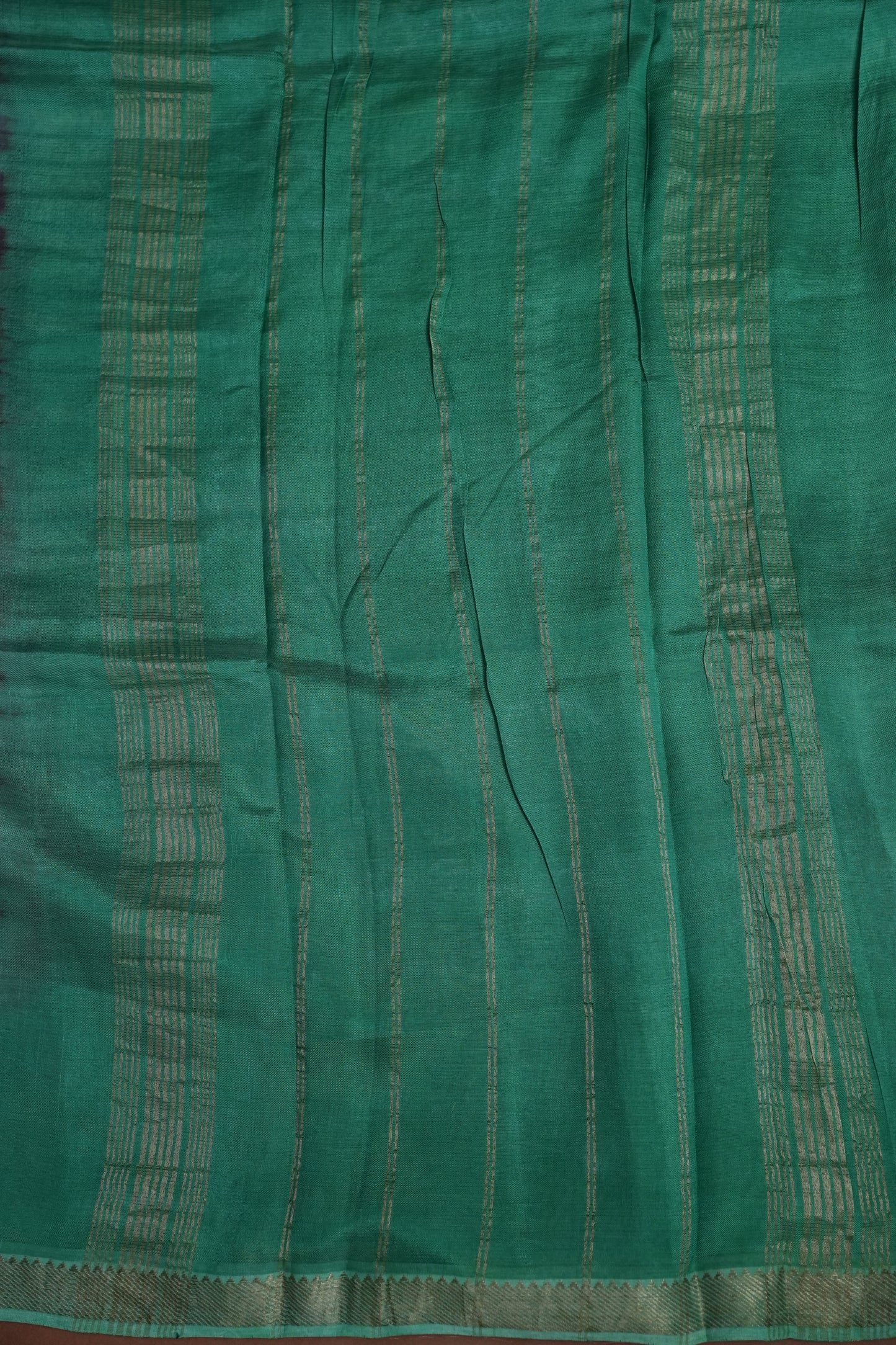 Mangalagiri Silk Shibori Tie & Dye Saree - Teal Green & Magenta