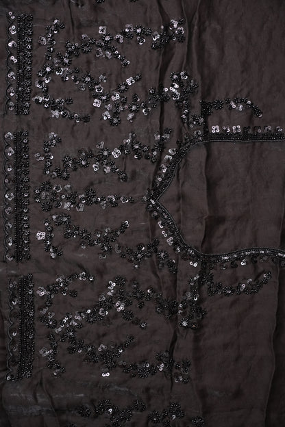Midnight Black Sequin Embroidered Party Wear Saree|Subarnam's Exclusive