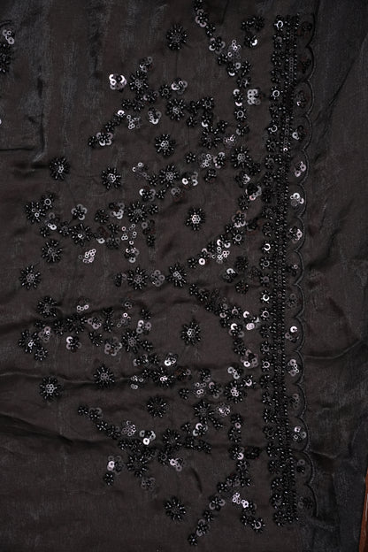 Midnight Black Sequin Embroidered Party Wear Saree|Subarnam's Exclusive