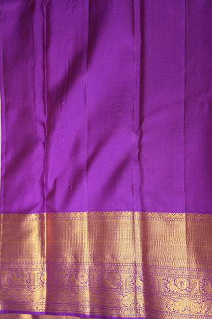 Lavender & Rich Purple Pure Kanchivaram Silk Saree with 2 Gram Rich Gold Zari Weave|Silk Mark Certified