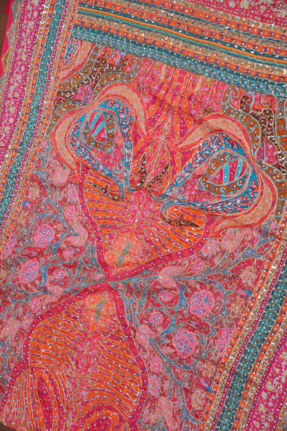 Rani Pink Designer Paisley Party Wear Saree