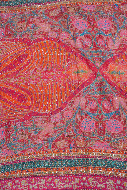 Rani Pink Designer Paisley Party Wear Saree